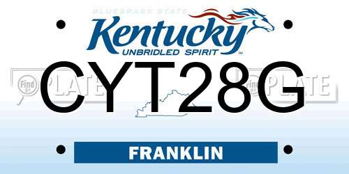 CYT28G Kentucky License Plate