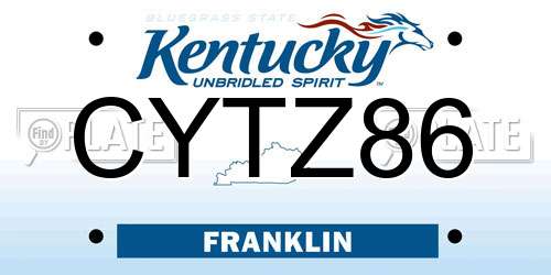 CYTZ86 Kentucky License Plate
