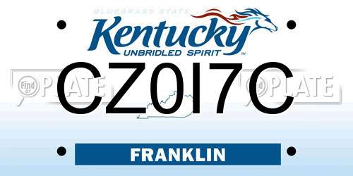 CZ0I7C Kentucky License Plate