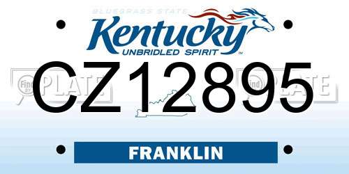 CZ12895 Kentucky License Plate