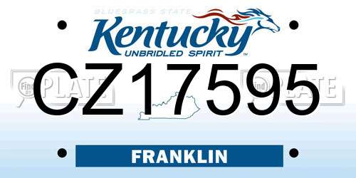 CZ17595 Kentucky License Plate