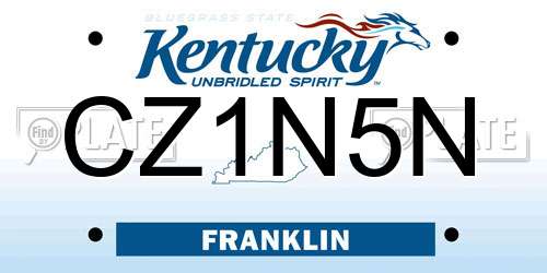CZ1N5N Kentucky License Plate