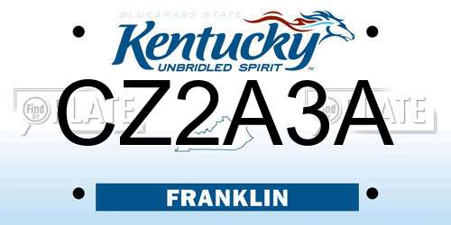 CZ2A3A Kentucky License Plate