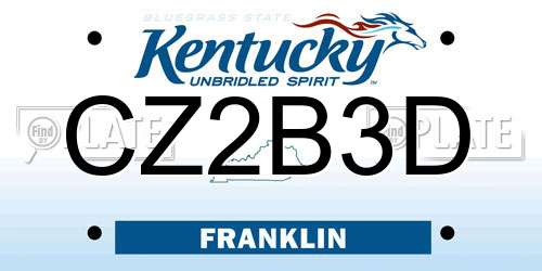 CZ2B3D Kentucky License Plate