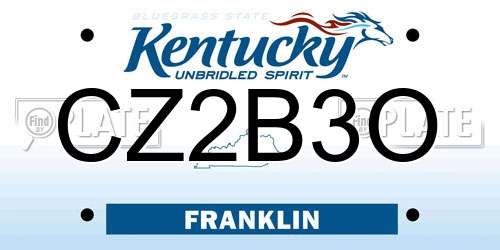 CZ2B3O Kentucky License Plate