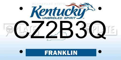 CZ2B3Q Kentucky License Plate