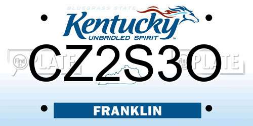 CZ2S3O Kentucky License Plate