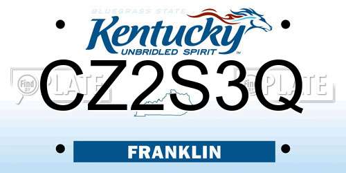 CZ2S3Q Kentucky License Plate