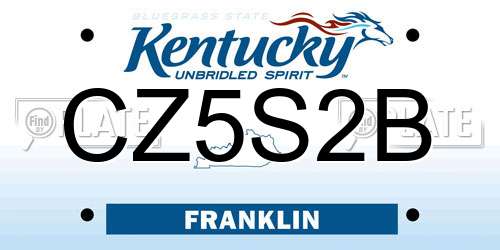 CZ5S2B Kentucky License Plate
