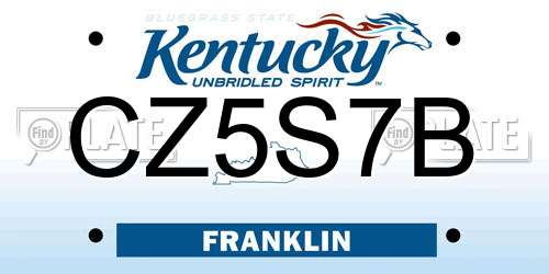 CZ5S7B Kentucky License Plate