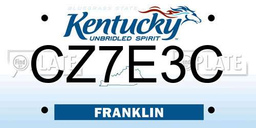 CZ7E3C Kentucky License Plate