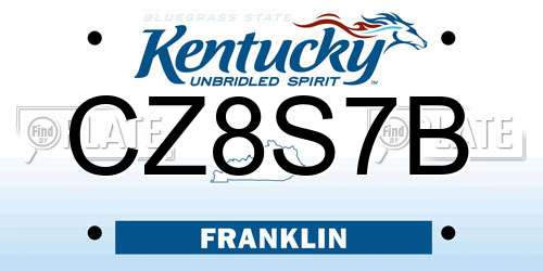 CZ8S7B Kentucky License Plate