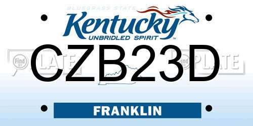 CZB23D Kentucky License Plate