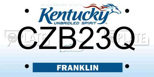 CZB23Q Kentucky License Plate