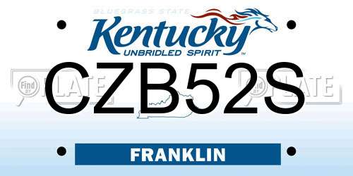 CZB52S Kentucky License Plate
