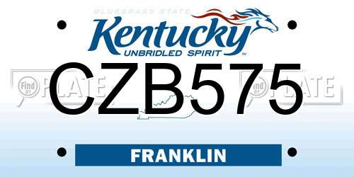 CZB575 Kentucky License Plate