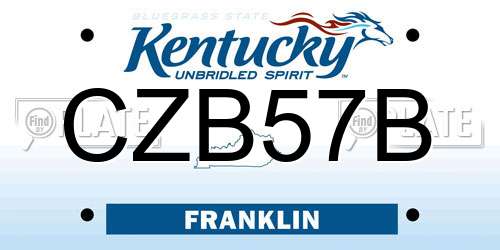 CZB57B Kentucky License Plate