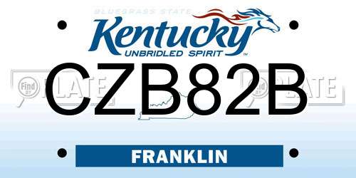 CZB82B Kentucky License Plate