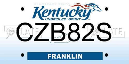 CZB82S Kentucky License Plate