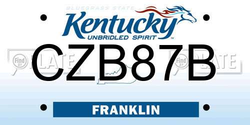 CZB87B Kentucky License Plate