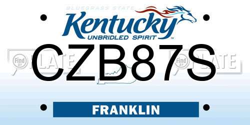 CZB87S Kentucky License Plate