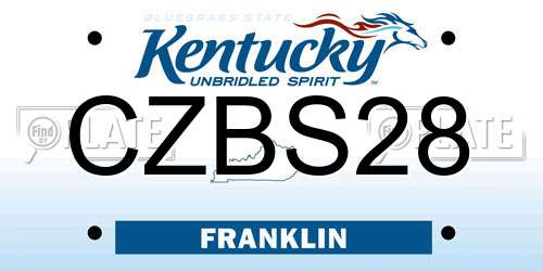 CZBS28 Kentucky License Plate