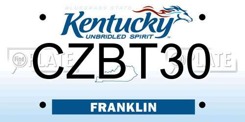 CZBT30 Kentucky License Plate
