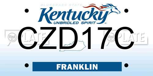 CZD17C Kentucky License Plate