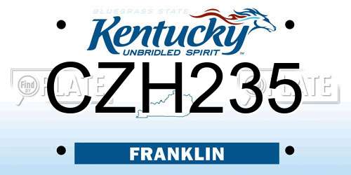 CZH235 Kentucky License Plate