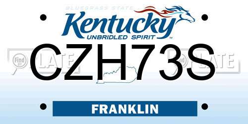 CZH73S Kentucky License Plate