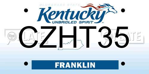 CZHT35 Kentucky License Plate
