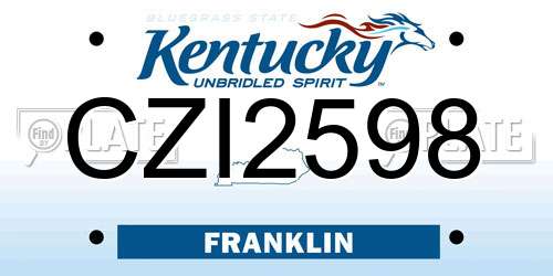 CZI2598 Kentucky License Plate