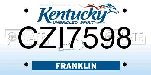 CZI7598 Kentucky License Plate