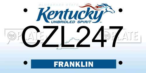 CZL247 Kentucky License Plate