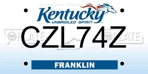 CZL74Z Kentucky License Plate