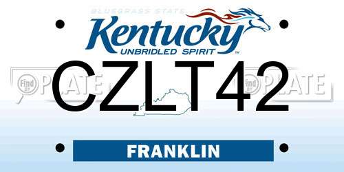 CZLT42 Kentucky License Plate