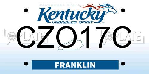 CZO17C Kentucky License Plate