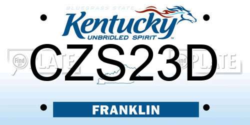 CZS23D Kentucky License Plate