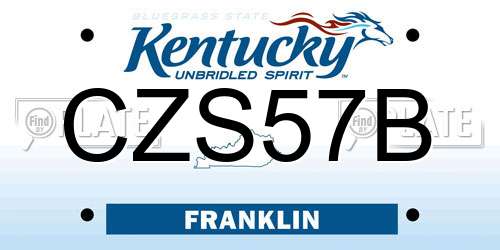 CZS57B Kentucky License Plate