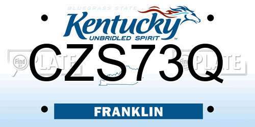 CZS73Q Kentucky License Plate