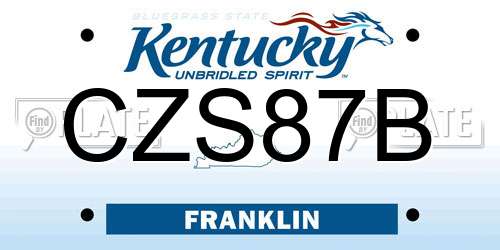 CZS87B Kentucky License Plate