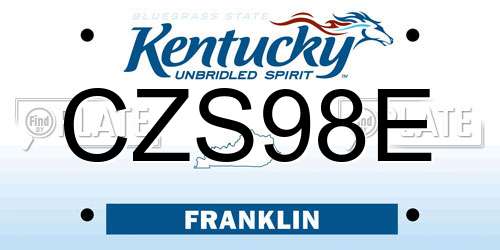 CZS98E Kentucky License Plate