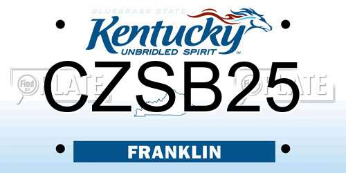 CZSB25 Kentucky License Plate