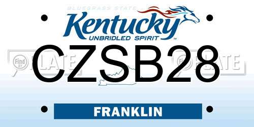 CZSB28 Kentucky License Plate