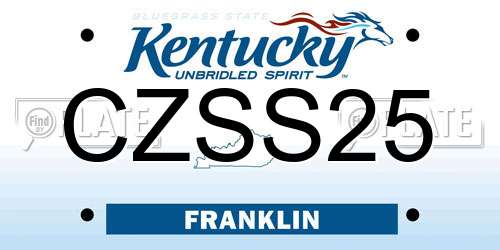 CZSS25 Kentucky License Plate