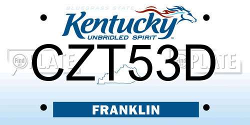 CZT53D Kentucky License Plate