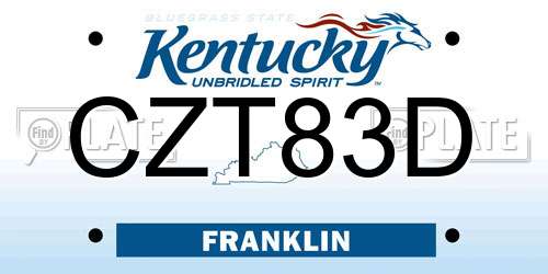 CZT83D Kentucky License Plate