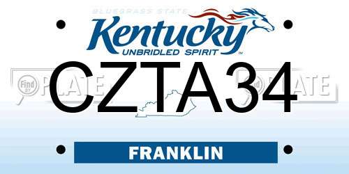 CZTA34 Kentucky License Plate