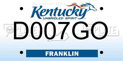 D007GO Kentucky License Plate
