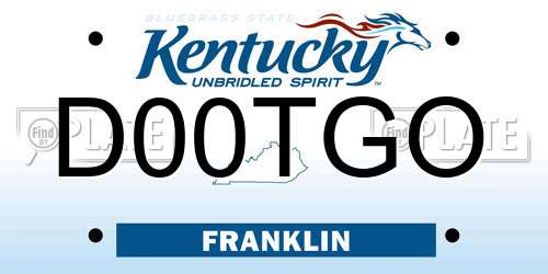 D00TGO Kentucky License Plate